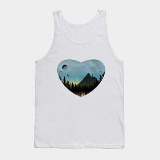 Valentine's Day Heart Mountains Painting Tank Top